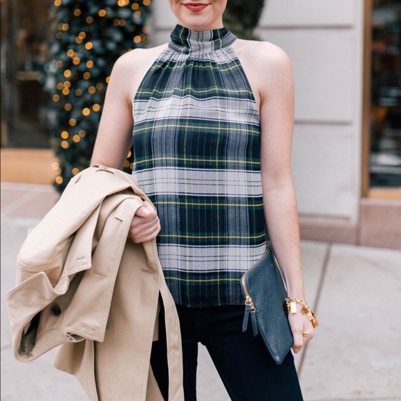 J. Crew tie neck top in Stewart plaid - Picture 2 of 7